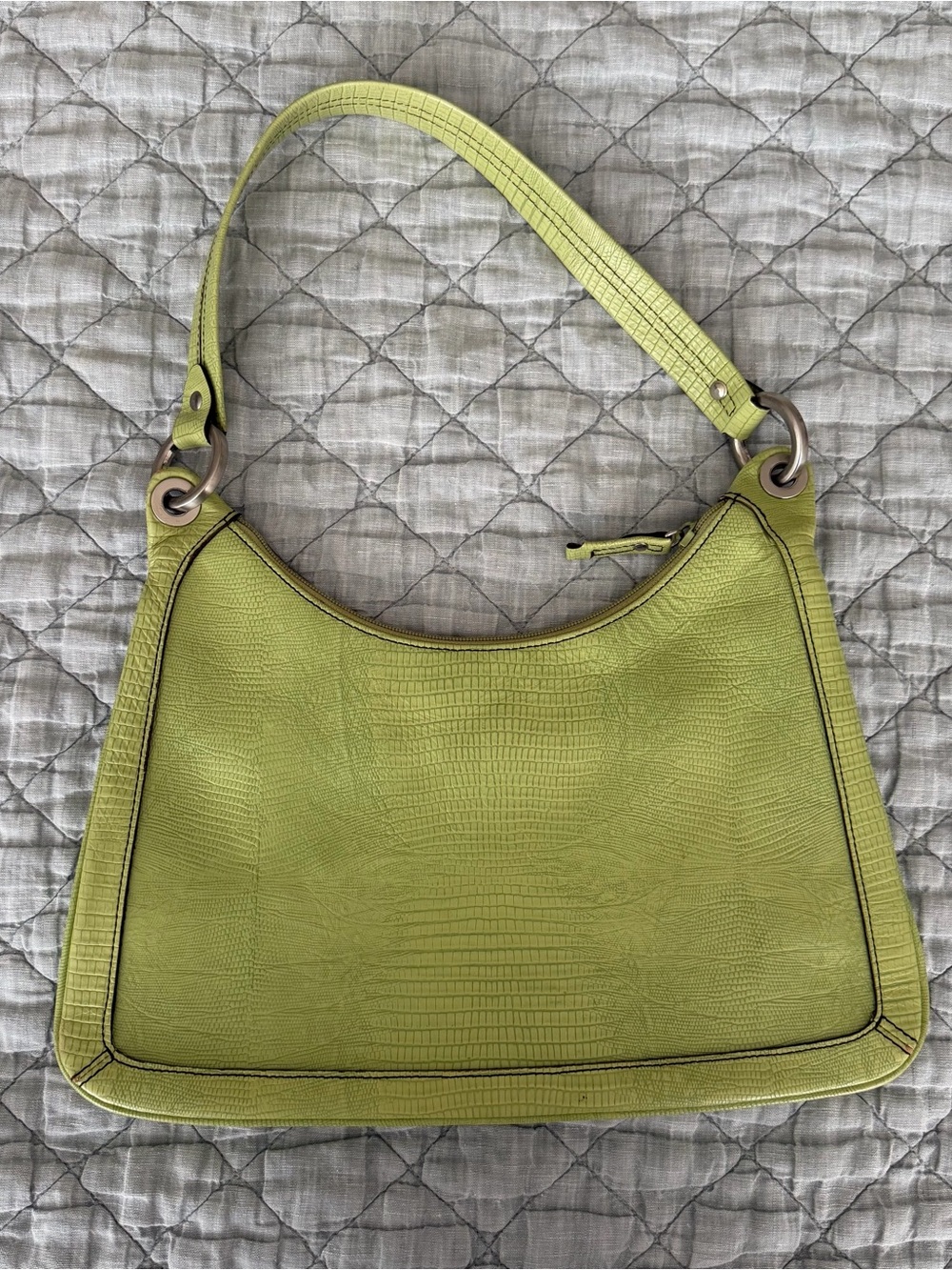 Kenneth Cole New York Lime Green Textured Shoulder Bag